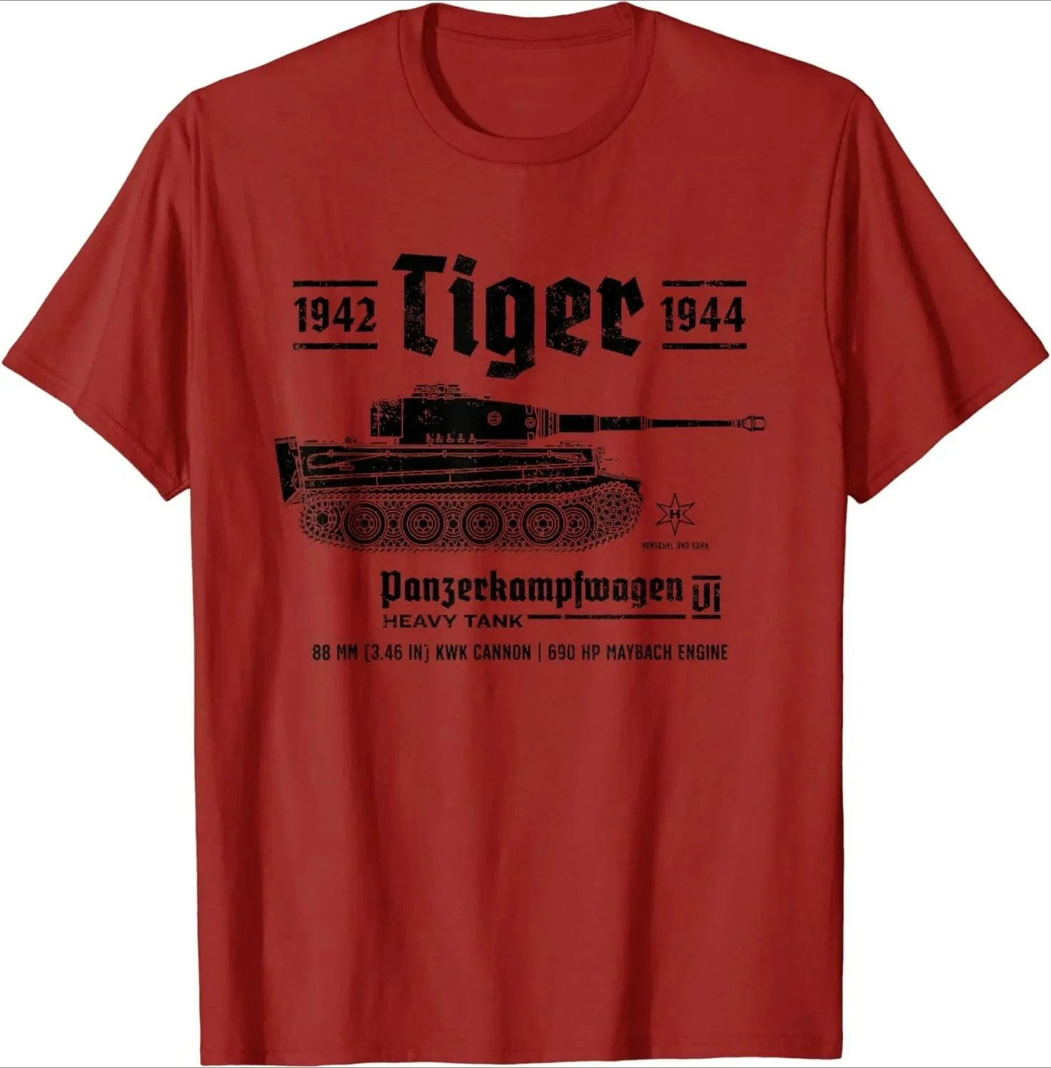 Panzer VI Tiger Heavy Tank T-Shirt 100% Cotton O-Neck Summer Short Sleeve Casual Mens T-shirt Size S-3XL