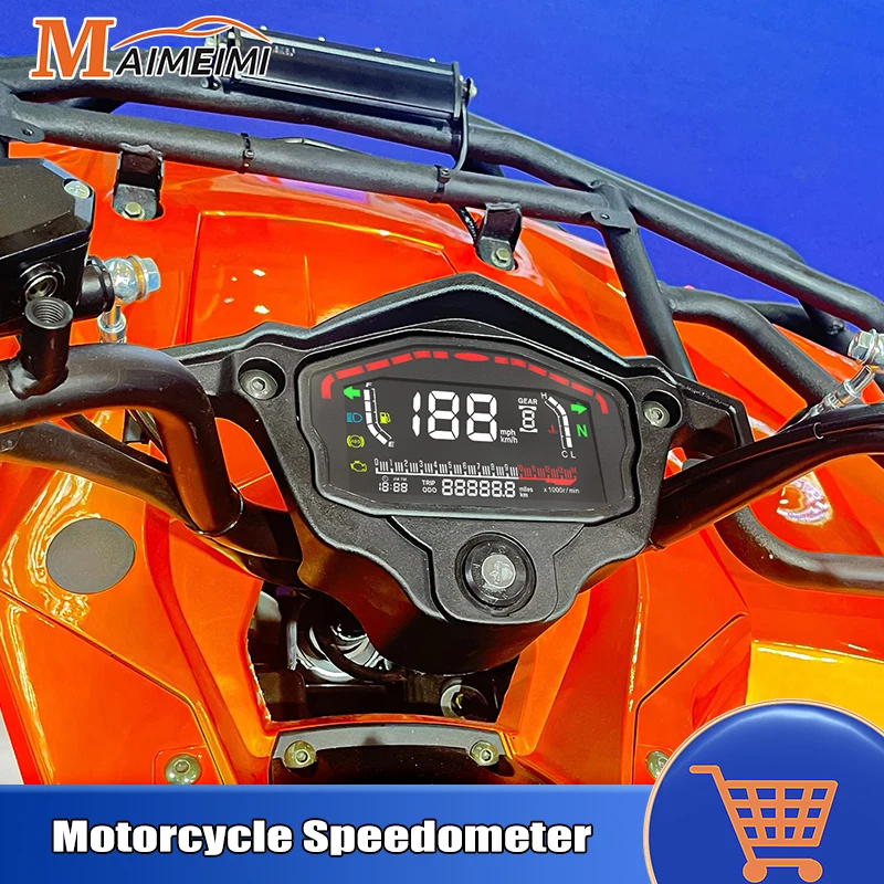 Panel dasbor Digital sepeda motor, Odometer 140000rpm dengan pemegang untuk Honda untuk Yamaha untuk Kawasaki untuk Suzuki
