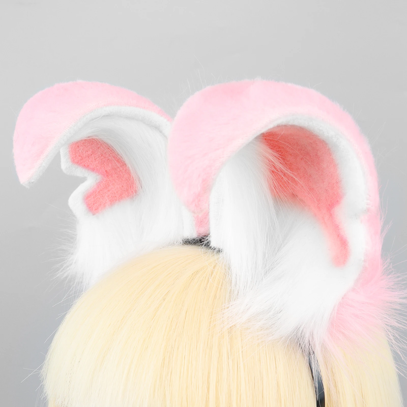 Animal Fox Wolf Ears Headband Handmade Women Men Hair Hoop Cosplay Headwear for Party