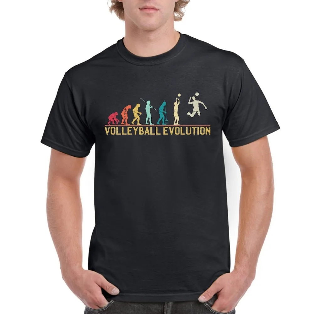 Top Gift T-Shirt for Dad Evolution of Volleyball Sports Cotton Comfort Streetwear Vintage Clothes Camisas Mens T Shirts