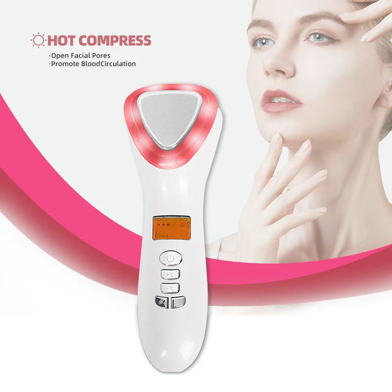 Hot And Cold Face Massager Vibrating Skin Tightening Facial Machine Lift Firming Relieving Electric Sonic Portable Face Lifting