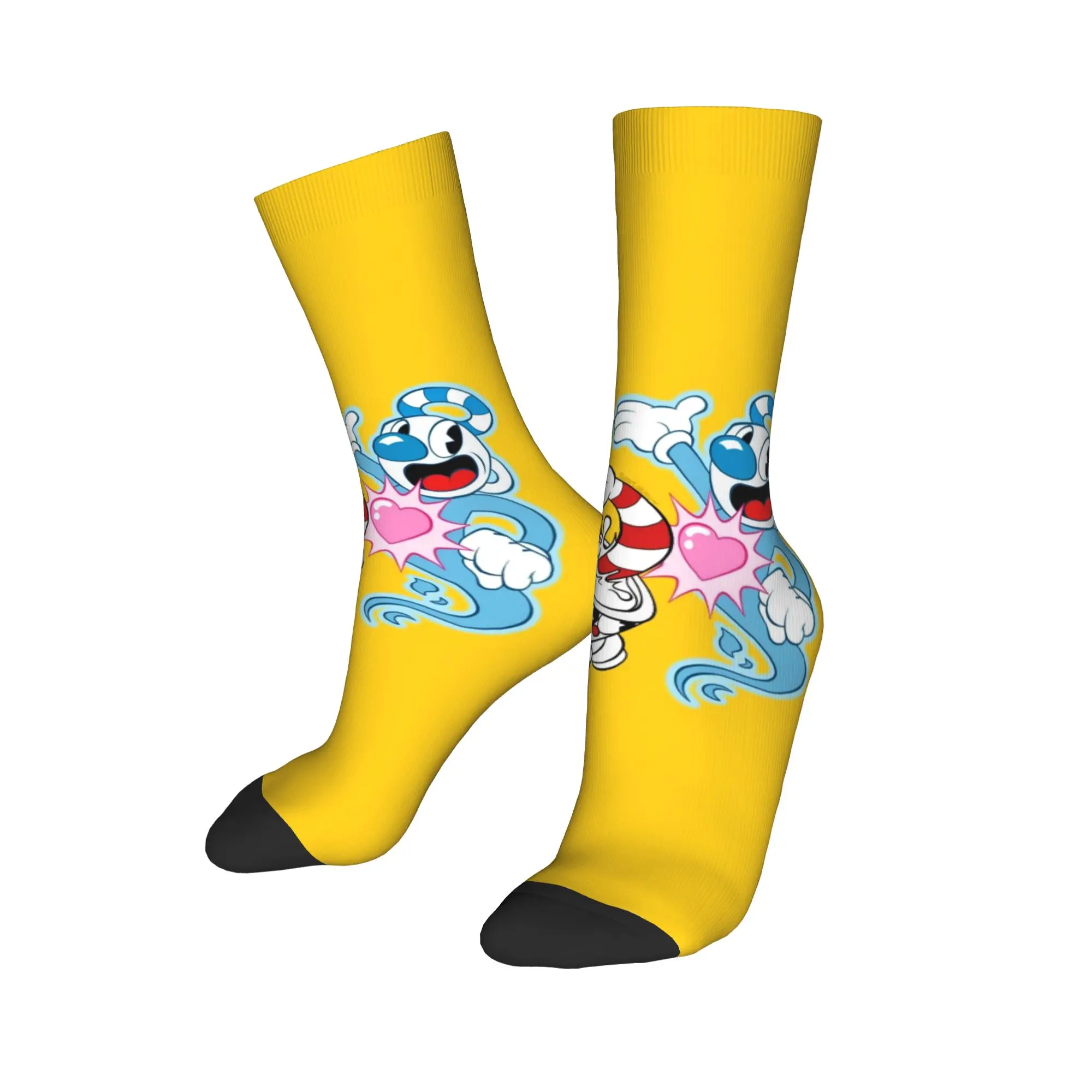 Men's Women's Game C-Cuphead Socks Soft Casual  Socks Novelty Merch Middle Tube Socks Suprise Gift Idea
