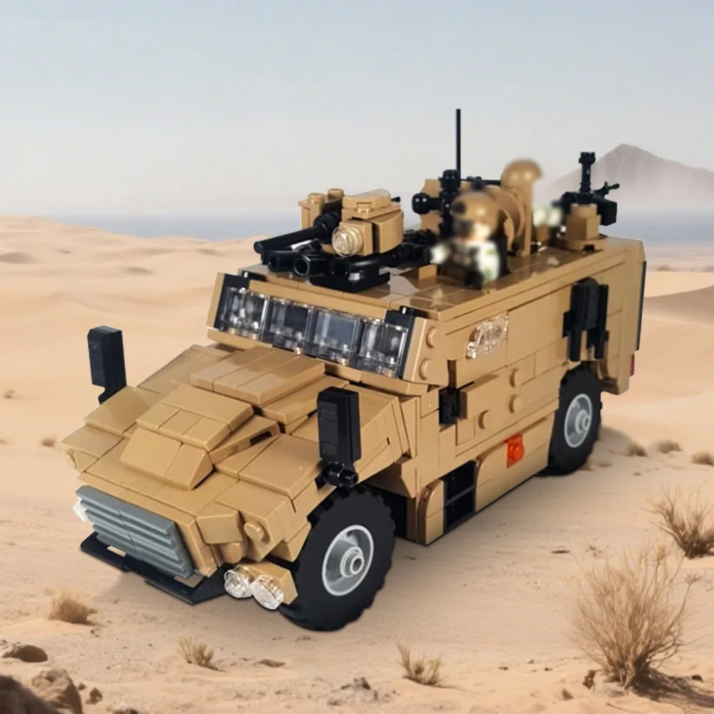 Gobricks MOC VBMR-L Serval Building Blocks Desert Tanks Combat Vehicle Bricks Assembled Toy Creativity for Children Gift