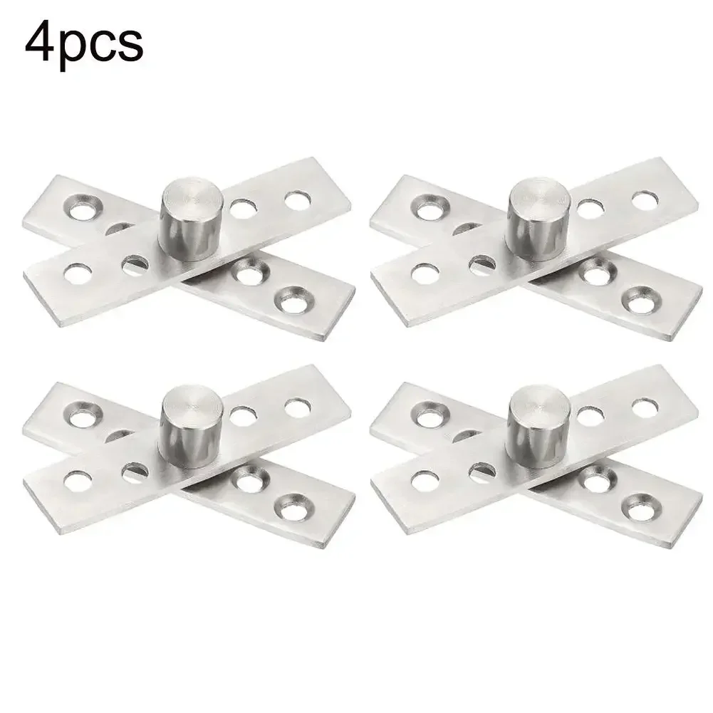 4PCS Heavy Duty Stainless Steel Pivot Hinges For 360 Degree Rotation Great For Display Cabinets Hardware Accessories