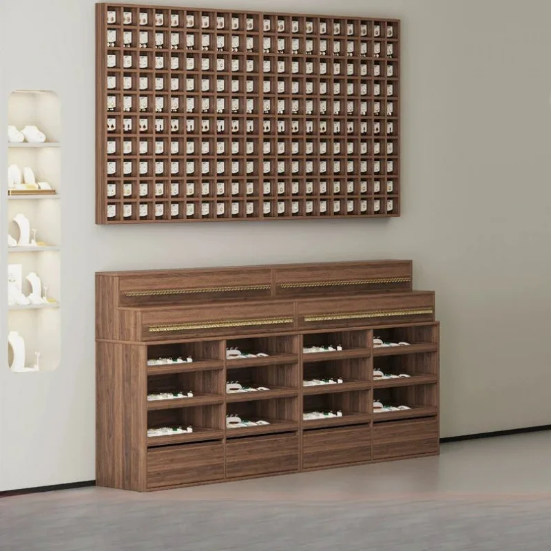 

Solid wood jewelry cabinet Nakajima display table Earrings plaid cabinet Necklace rack Wall display rack Display stand Nakajima
