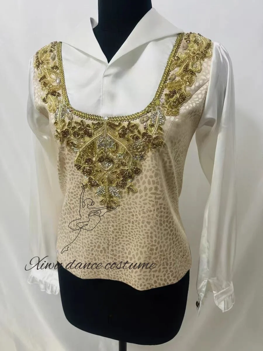 2025 New Custom men's ballet Jacket with gold trim Men's performance Dance Jacket Exquisite universal menswear