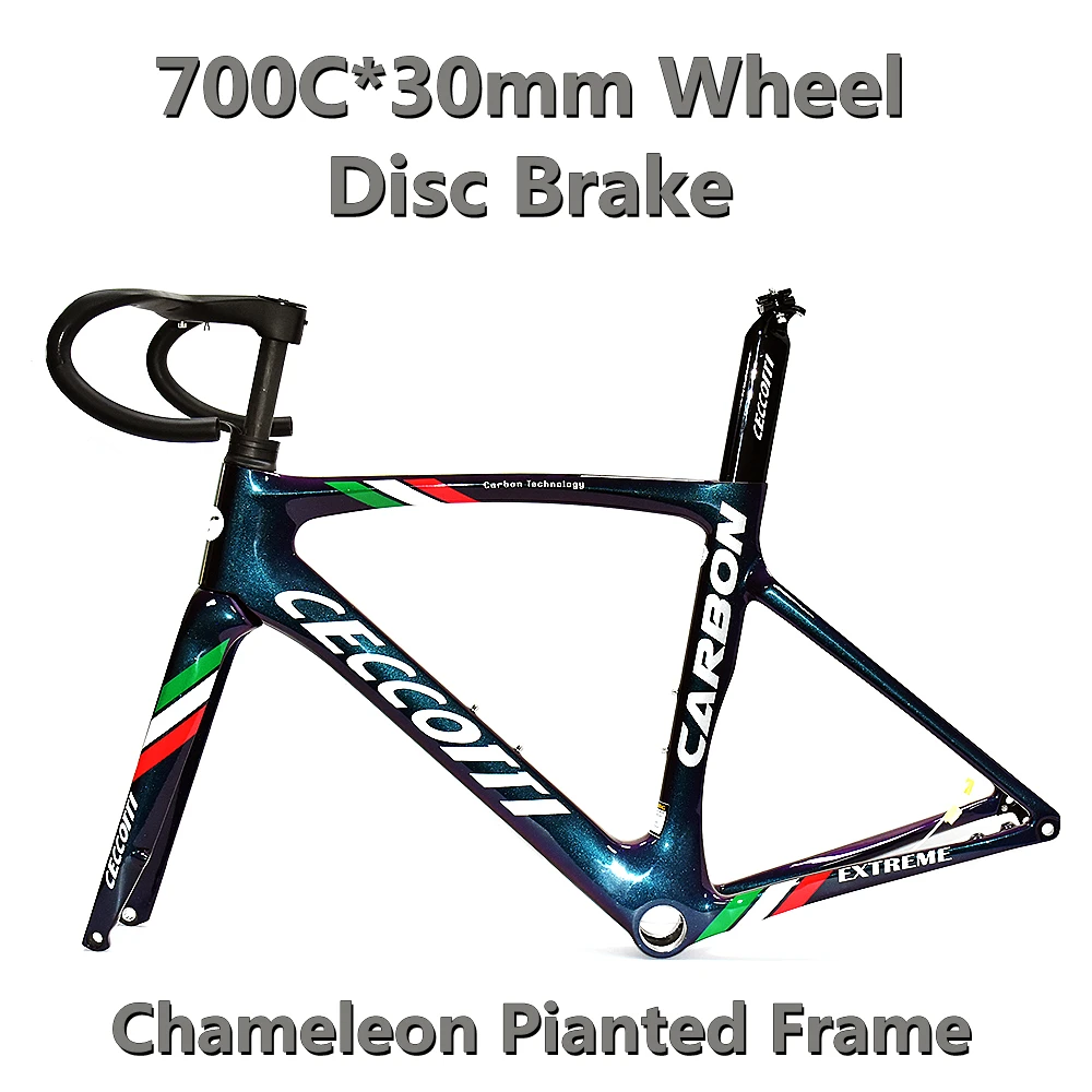 Carbon Frame for Road Bike, Disc Brake, Bottom Bracket, Bicycle Frameset, Full Hidden Cable Handlebar, 160mm, T47, 2024