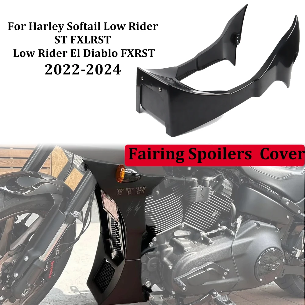 

NEW motorcycle accessories Black Fairing Spoiler Cover for 2022-2024 Harley Softail Low Rider ST & FXLRST