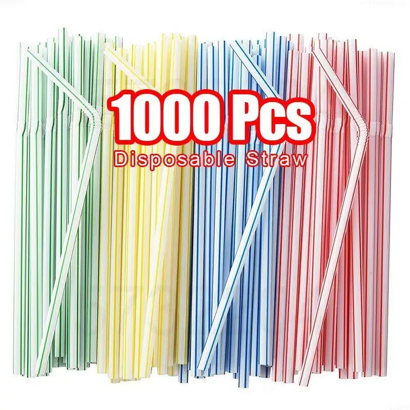 50-1000 Uds pajitas para beber rietjes coloridos y negros suministros flexibles para fiesta de boda pajitas para beber cocina al por mayor