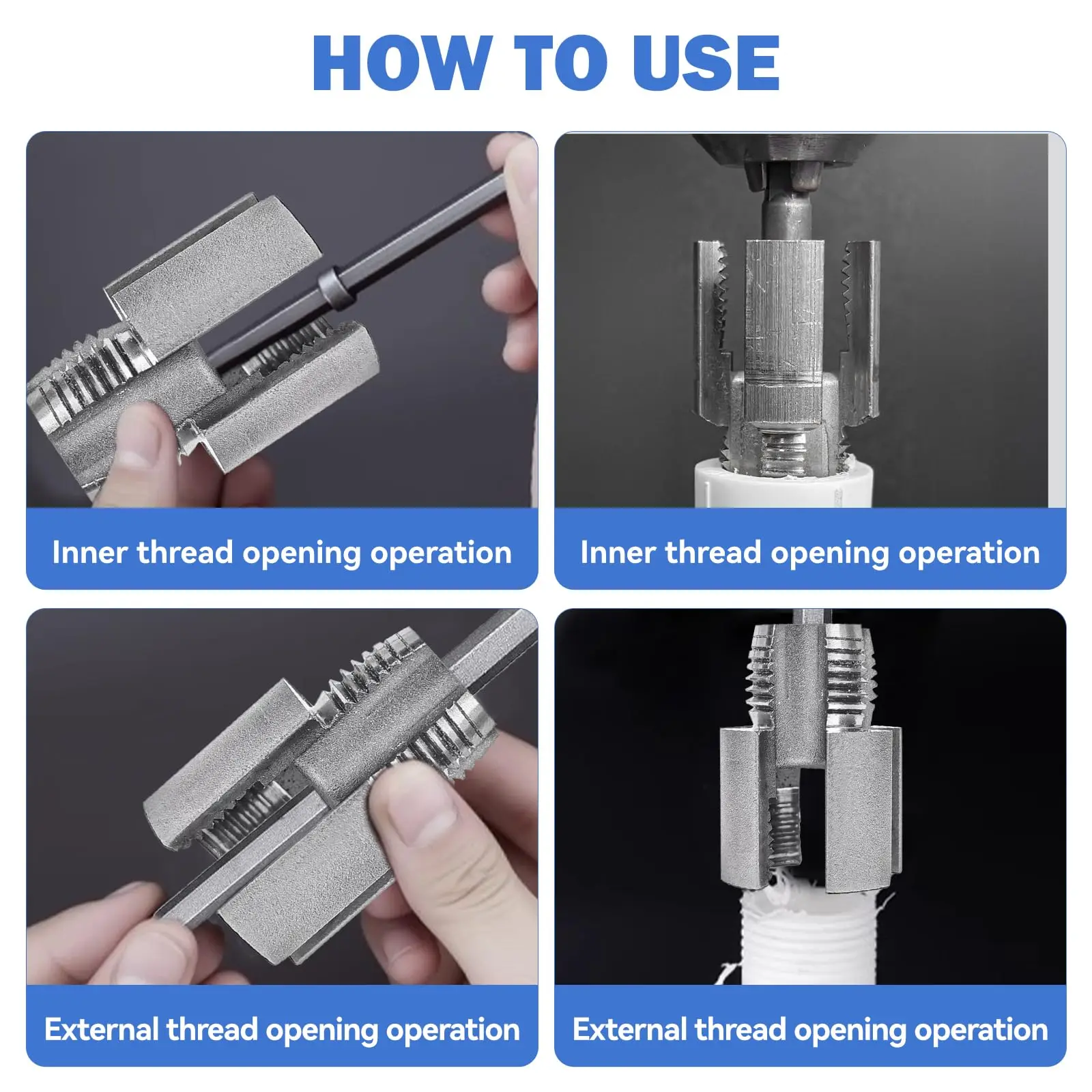 PPR/PVC Water Pipe Threader 20MM/25MM Tapping Tool Internal Thread External Thread Integrated Die Water Pipe Wire Opener