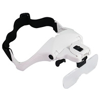 Magnifying Glasses 1.0/1.5/2.0/2.5/3.5X Headband Eye Repair Magnifier 2 LED Light Glasses Loupe Optical Lens
