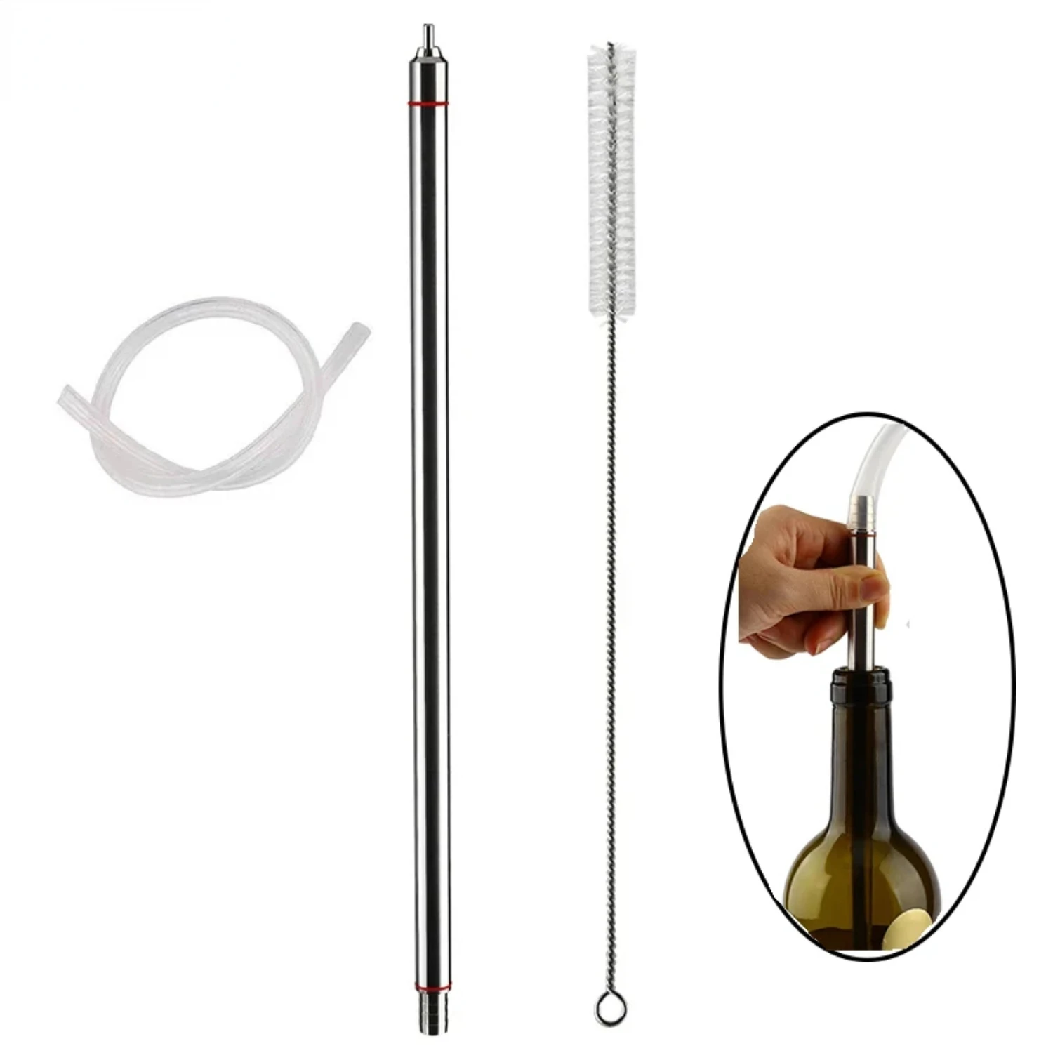 

Новая точная и легкая обтекаемая нержавеющая сталь 13,7 ''(35 см) подпружиненный наполнитель для бутылок с эффективным прочным нейлоновым Cl