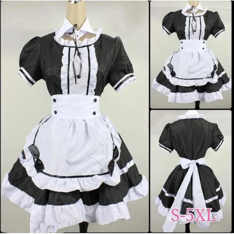 2025 Cute Lolita Maid Costumes French Maid Dress Girls M-5XL Plus Size Halloween Costume Waitress Maid Party Stage Costumes