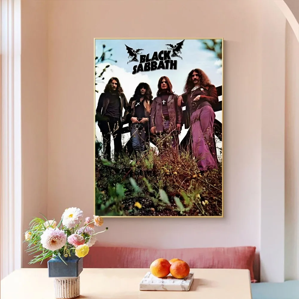 B-Black S-Sabbath Band Movie Sticky Posters Vintage Room Bar Cafe Decor Nordic Home Decor