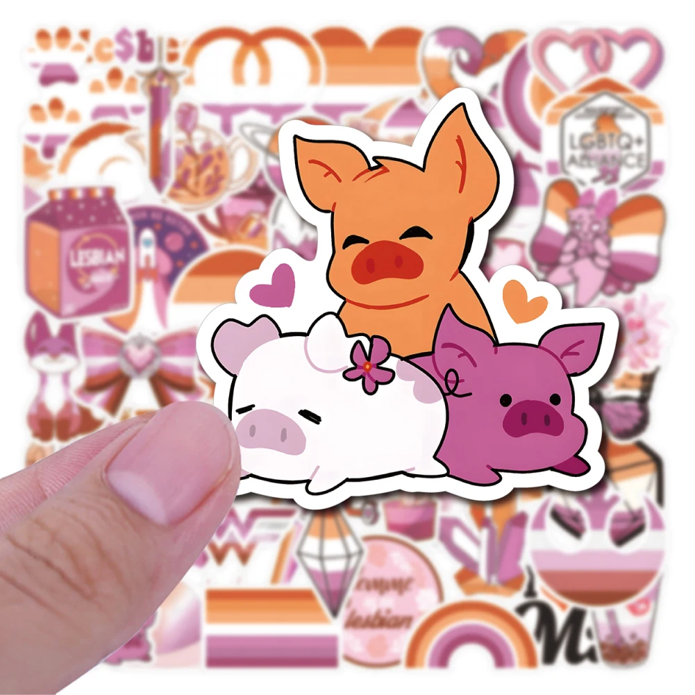 

10/60PCS Lesbian Pride Cartoon Stickers Lesbian Love Graffiti Decal DIY Diary Scrapbook Luggage Cup Laptop Phone Guitar Kid Toys