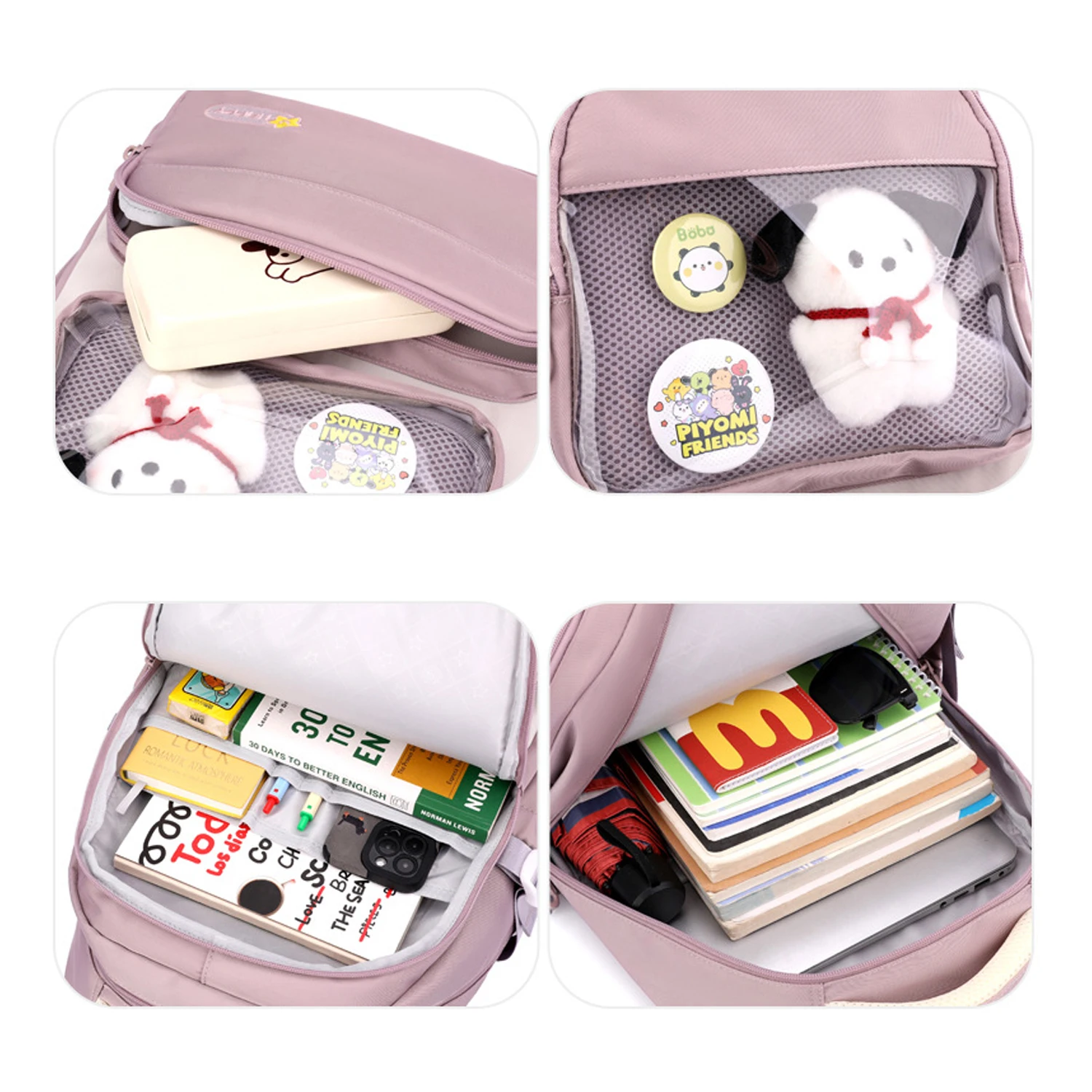 BunnyFly School Bag Girl Back Pack For Children Kid Child Teenager Female Class Schoolbag Primary Women Bagpack Teen Bookbag Kit