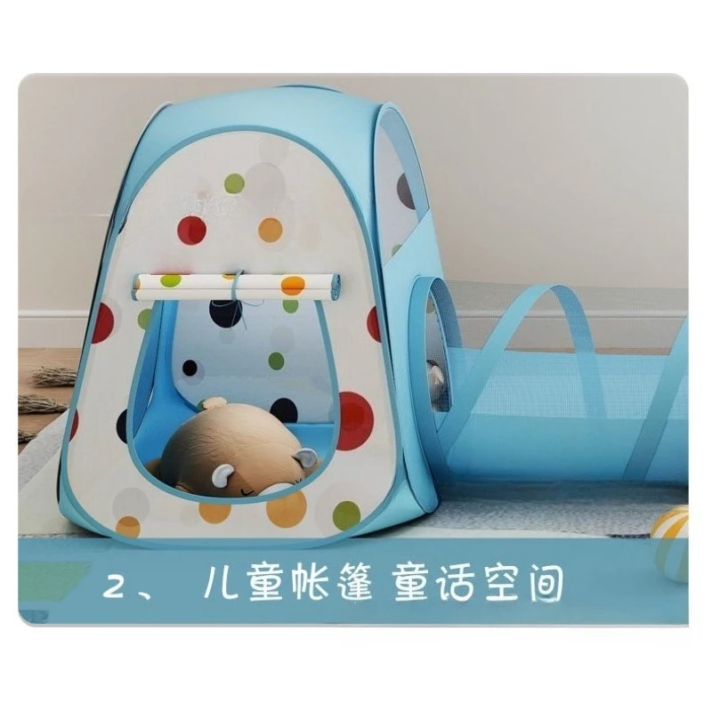 Barraca infantil colorida de bolinhas, conjunto de três peças, dobrável, portátil, casa de brincar de brinquedo três em um para crianças