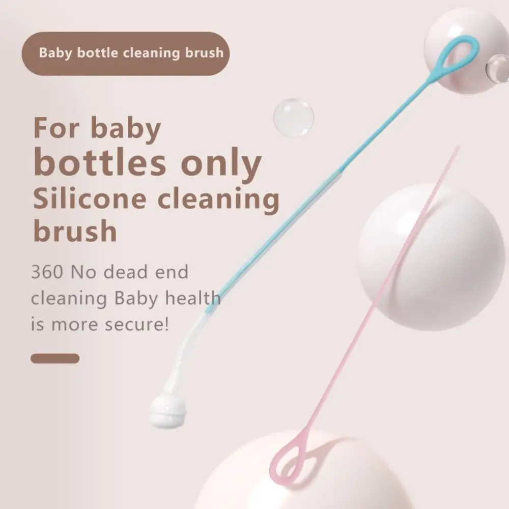 New 3mm Silicone Straw Brush Silicone Extended Drinking Straw Cleaner Brush Free Bending Cleaning Tool bottle