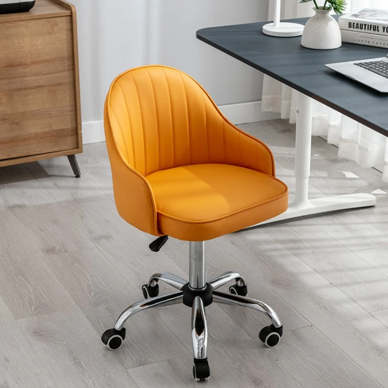 

Comfortable Cushion Office Chair Leather Modern Single Elegant Office Chair Aesthetic Swivel Silla De Escritorio Furniture