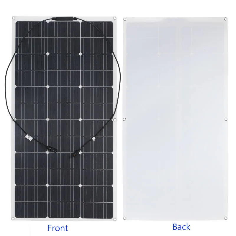 600W 300W White Bottom PET Flexible Solar Panel Monocrystalline Cells Portable for Family Camping Yacht Street Light Emergency