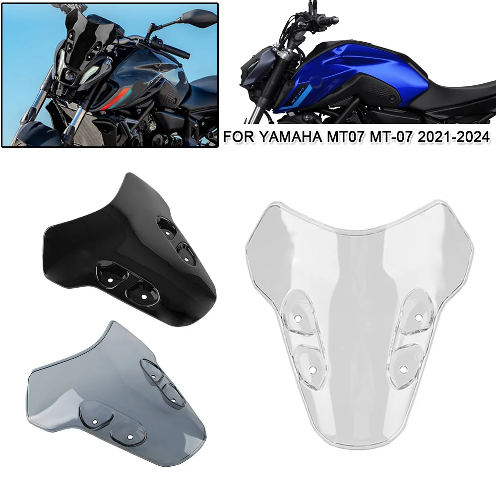 

MT07 Front Windshield Wind Screen Deflector For Yamaha MT 07 MT-07 2021 2022 2023 2024 Motorcycle Windscreen Protector Cover