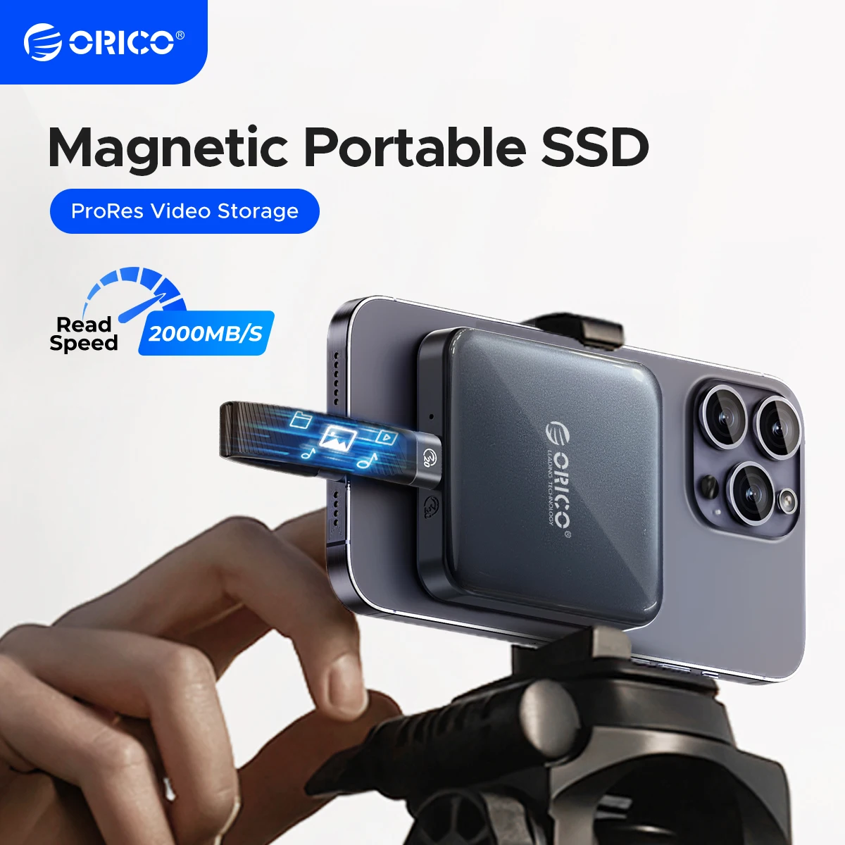 

ORICO Magnetic Portable SSD 1TB External USB3.2 20Gbps Supports 4K ProRes Video Recording for iPhone 15 ssd external hard drive