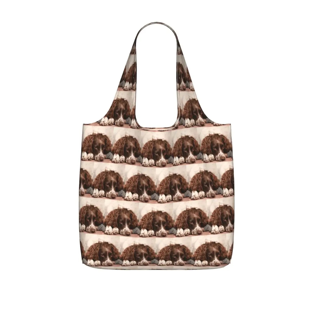 English Springer Spaniel Shopping Tote Bag Canvas Large Capacity Shoulder Bags Shopper Grocery Handbag for Women