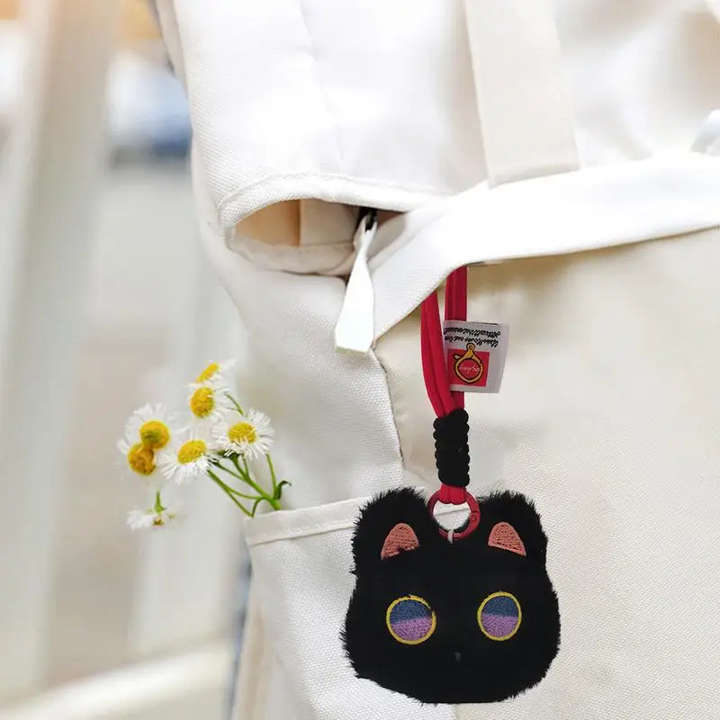 Cat Purse Charm Adorable Cat Plush Pendant Plush Backpack Pendant Cute Squeaky Cat Doll Keychain Charm Pendant For Girlfriend