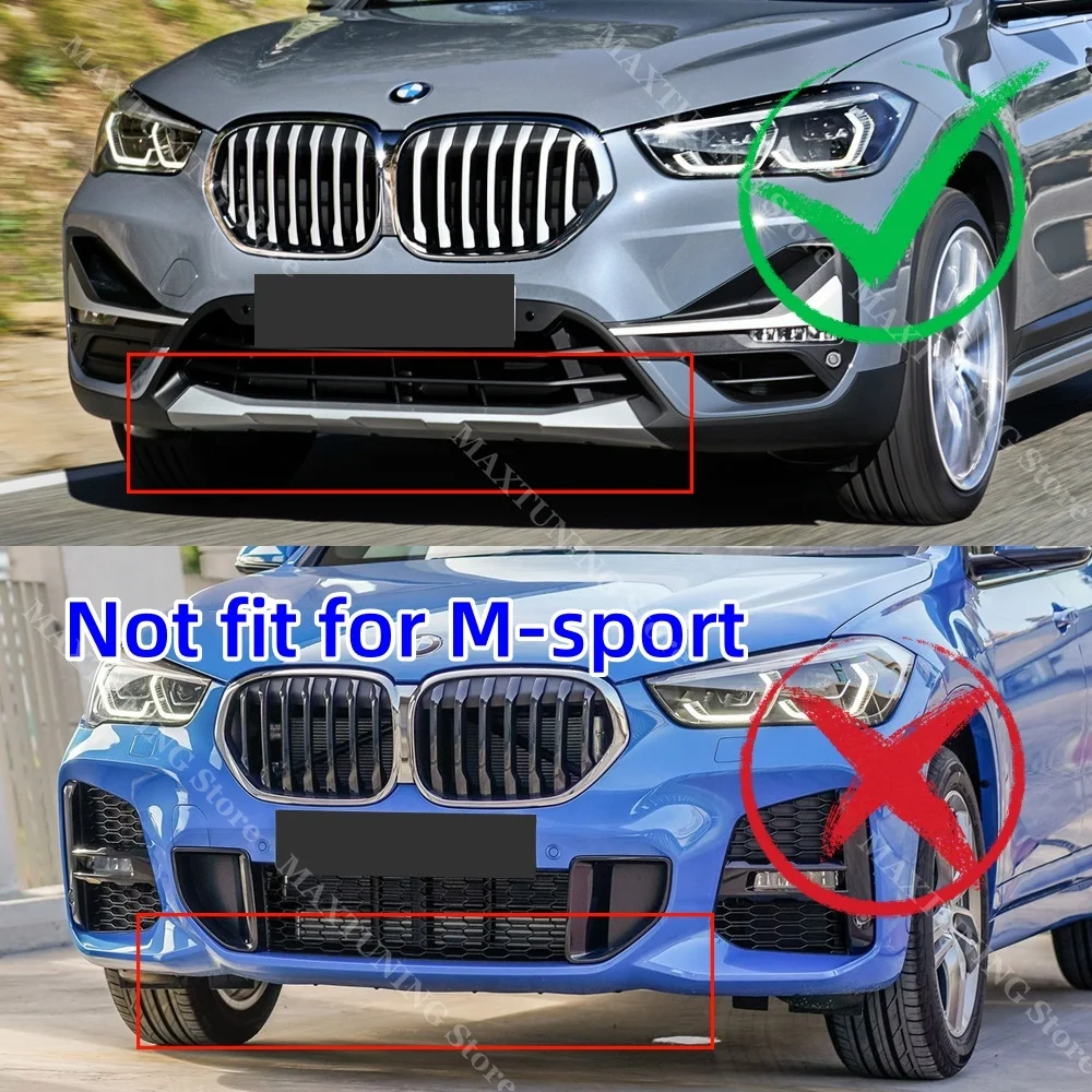 For BMW X1 F48 xDrive 16d 18i 18d 20i 20d 25i 25d 2016-2022 Front Bumper Chin Diffuser Splitter Lip Protector Cover Body Kit