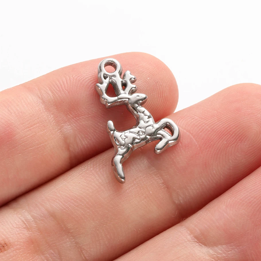 Verschiedene Tieranhänger aus Edelstahl (Gecko, Schmetterling, Pferd) für die Schmuckherstellung, Halsketten, Armbänder, DIY-Zubehör. – Detail 9