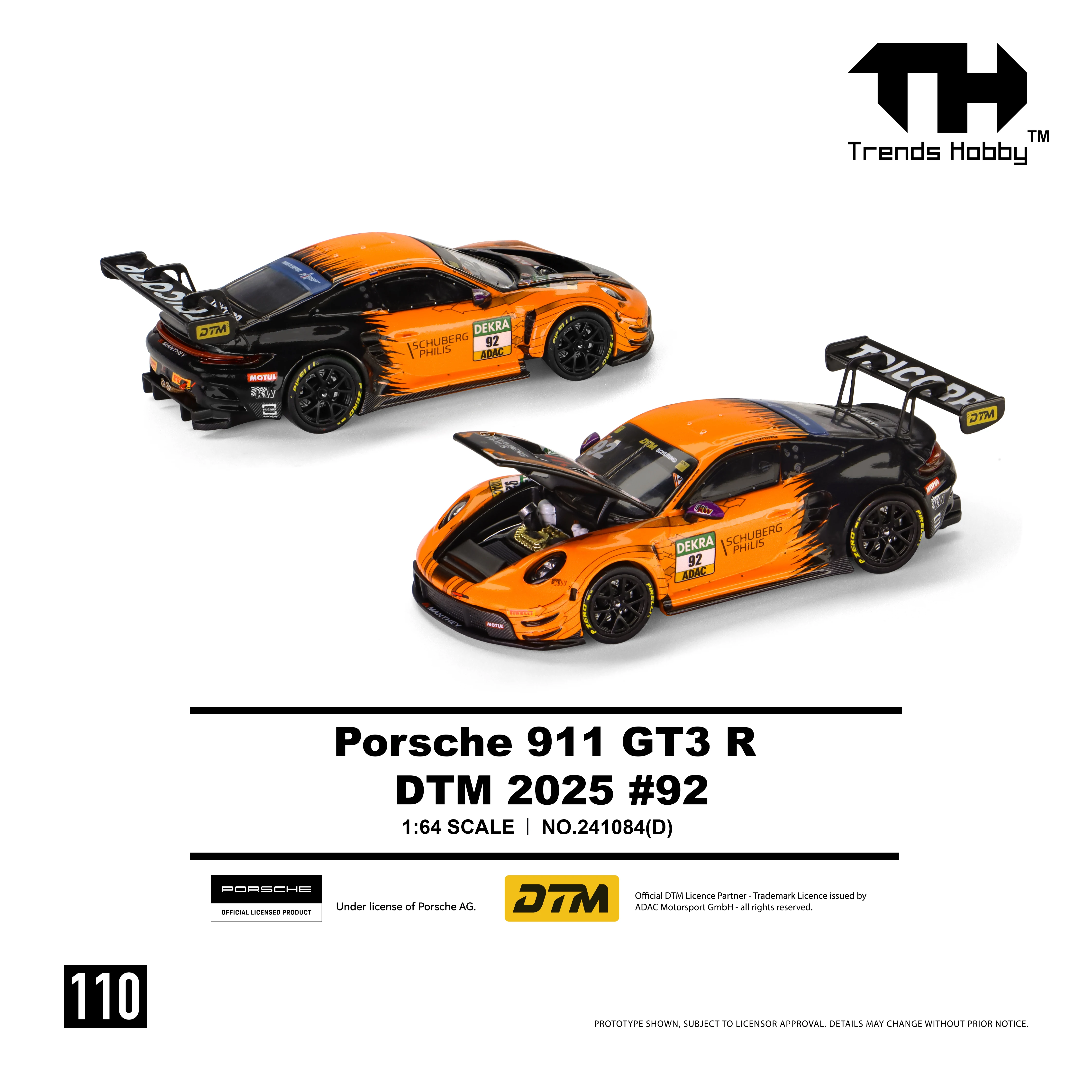 Image of Trends Hobby 1:64 Porsche 911 GT3 Legierung Druckguss-Automodell Lamborghini Huracan Freilaufende Räder Druckguss-Sammlerstück Geschenk