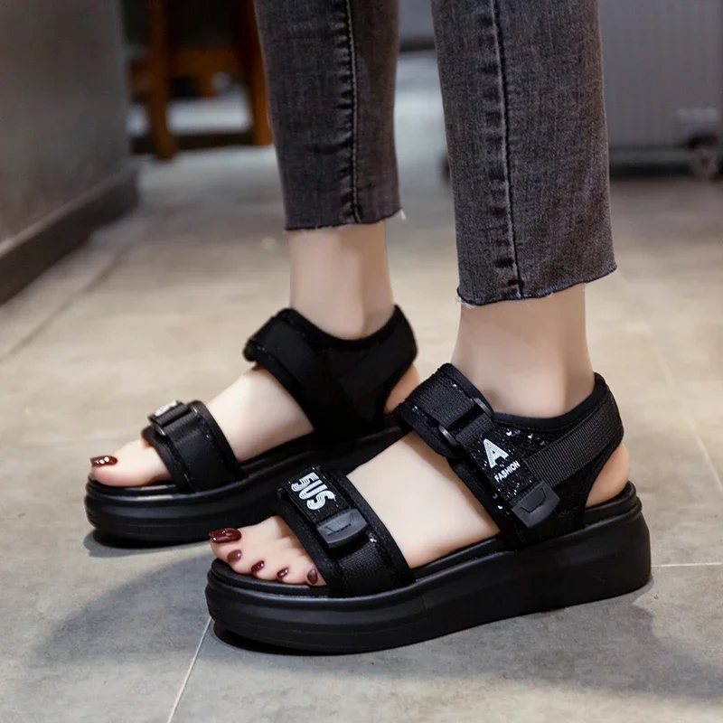 Shoes Women Sandals 2024 New Women Heels Summer Sandals Platform Sandalias Mujer Soft Wedges Shoes For Women Summer Footwear