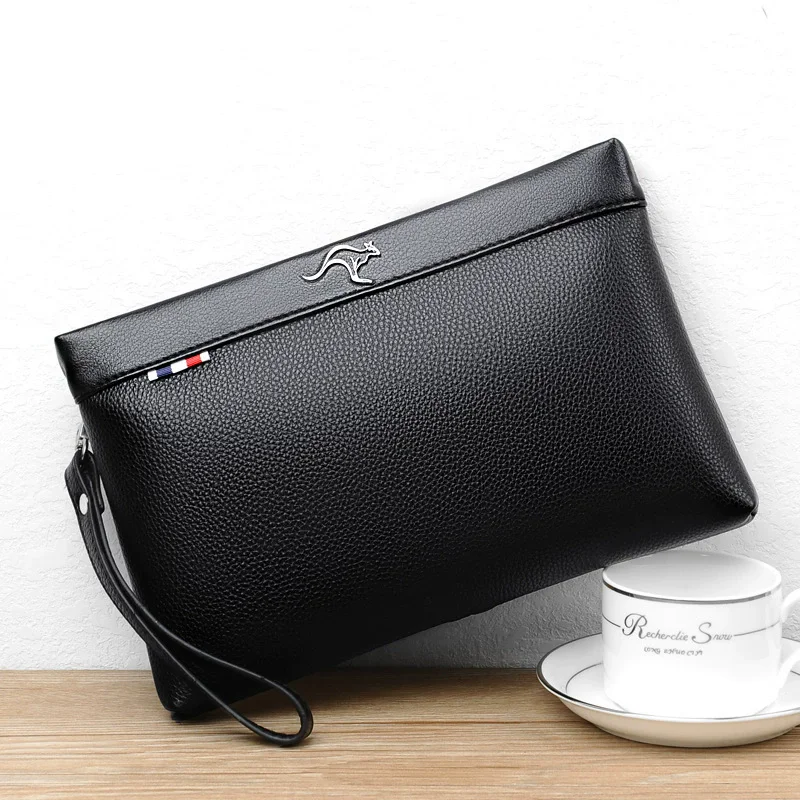 

New Business Style Men's Clutch Large Wallet Soft PU Leather Male Wristlet Pack Bag Elegant Leisure Stylish Hand Bags Man Pouch