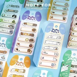 1pcs Index Sticky Notes Korean Line Puppy Cute Decoration Bookmark Classification Note Message Sticker