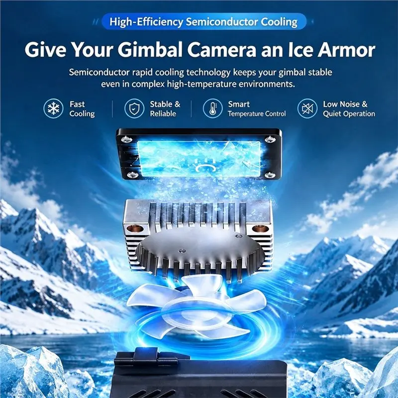 Cooling Bracket/Mount Adapter For DJI Pocket 4 Pro/4/3 Clip-On Functionality Multifunctional