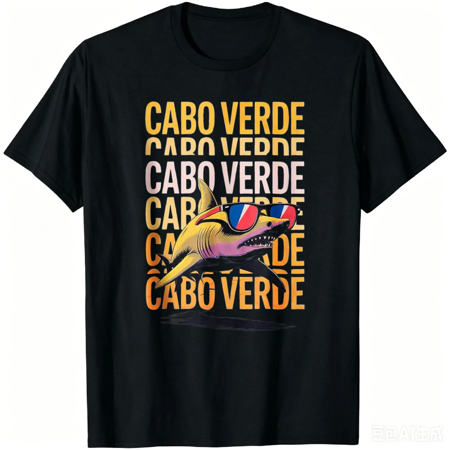 Proud Cabo Verde Shark Praia Boys Favorite Roots Vacation Tank Top Custom Printed Graphic T Shirts Cotton Tee
