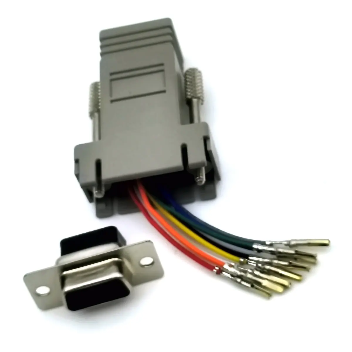 Imagem -03 - Fêmea Macho para Db9 Fêmea Db9f Rj45 Porta de Rede para 232 Conector da Porta Serial Rs232modular Cabo 9as-fdte para Computador Rj45