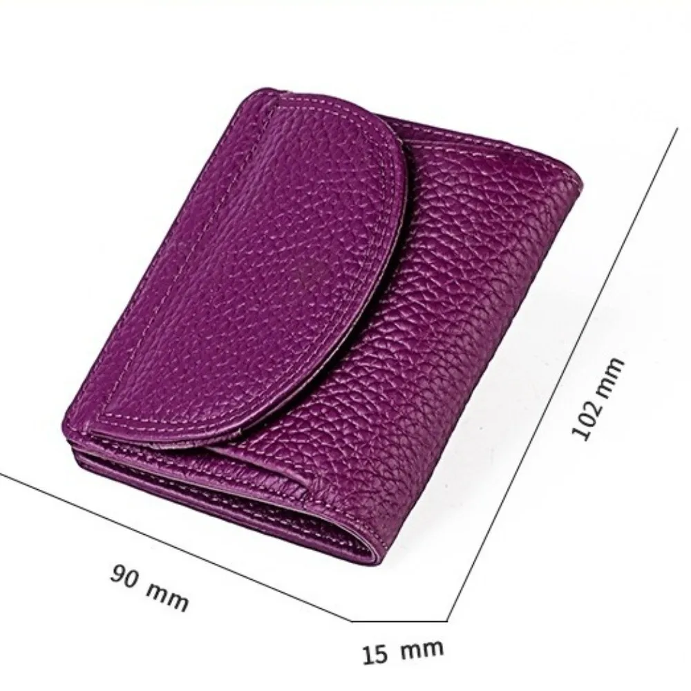 New Folding Genuine Leather Purse RFID Protection Large Capacity Card Holder Portable Clutch Retro Coin Purse Pocket Gift