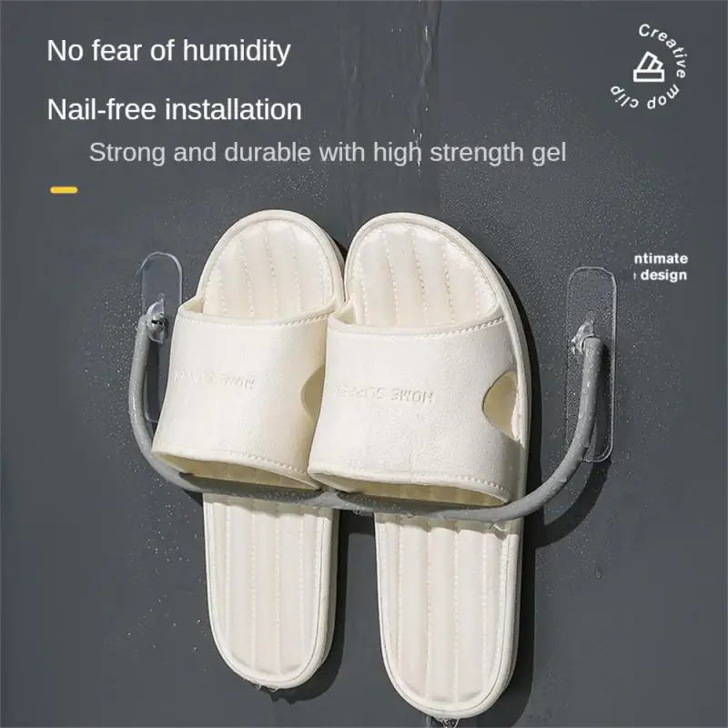 Creative Storage Shoe Holder Labor-saving Wall Mounted Reliable Strong Bathroom Supplies Bathroom Shoe Rack No Punching