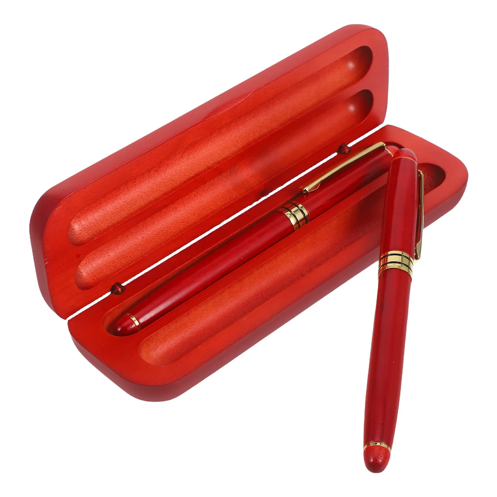 Elegant Slim Lightweight Fountain Pen Ballpoint Set Exquisite Rosewood Case Perfect Gift Anniversary Birthday