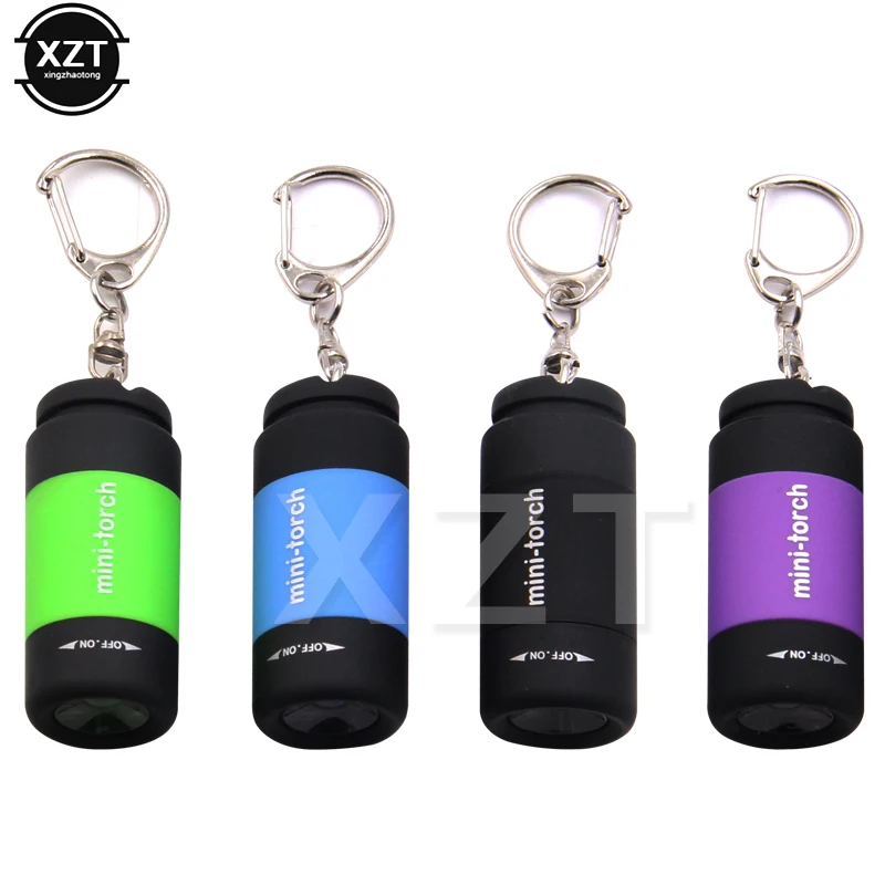 1PC Mini Keychain Pocket Torch USB Rechargeable LED Light Flashlight Lamp Waterproof Keychain Light pocket torch keyring torch