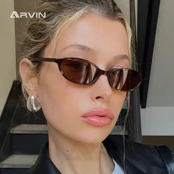 2024 frauen Leopard Braun Sonnenbrille Mode Marke Kleine Rahmen Sonnenbrille Damen Retro Oval Brillen Schatten Oculus De Sol