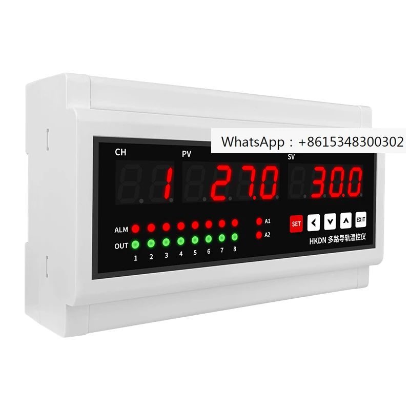 Regolatore di temperatura a binario di guida a 8 vie, installazione di tipo su guida di schede, regolatore di temperatura intelligente multicanale