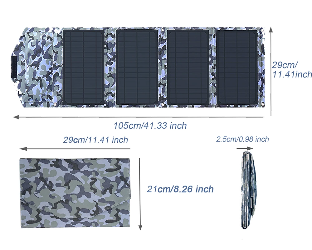 Pannello solare pieghevole 14W 21W 28W / h caricatore mobile solare Pannelli solari portatili pannello solare usb 5V DC Pannello solare a tempo pieno