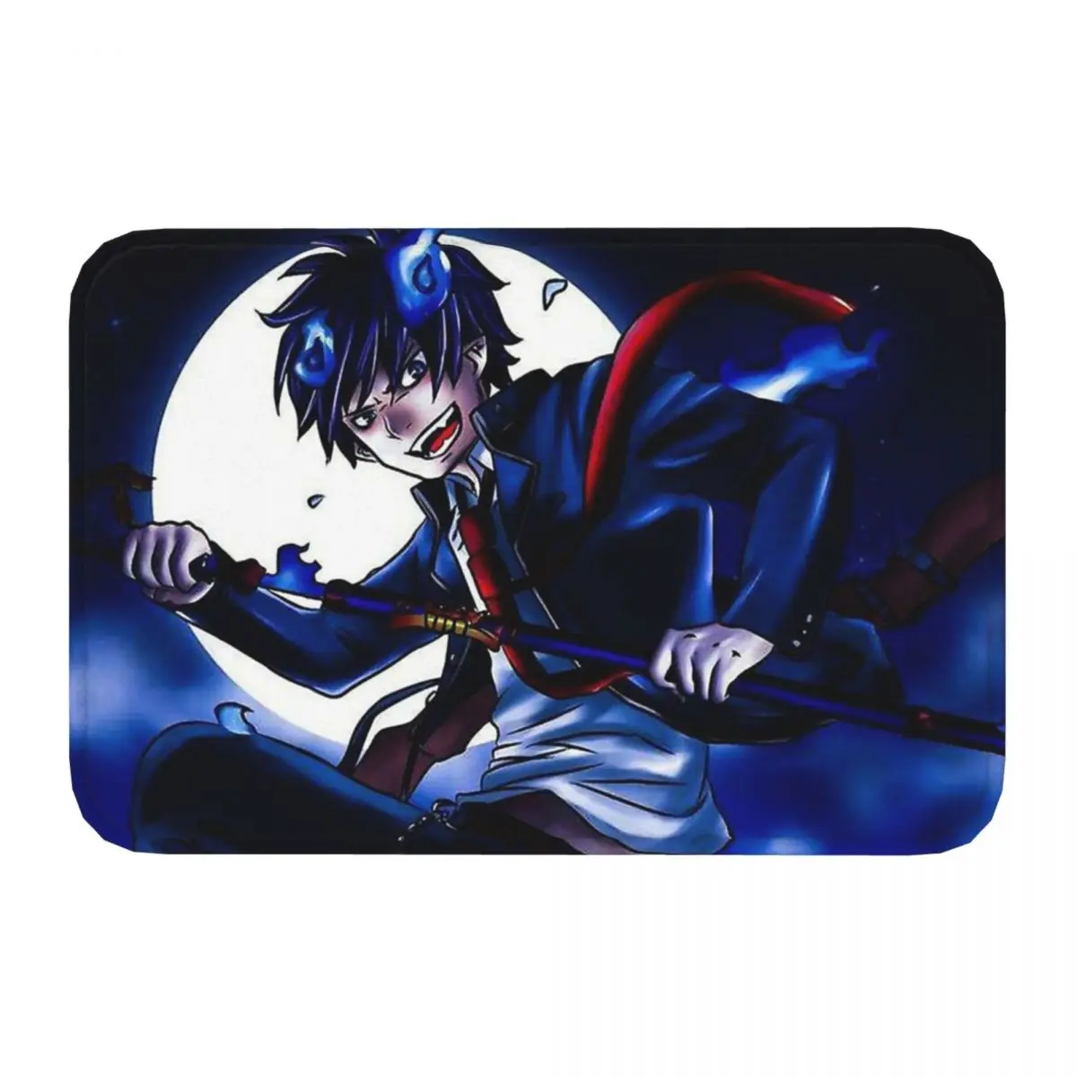 Blue Exorcist Demon Anime Non-slip Doormat Moon Bath Kitchen Mat Outdoor Carpet Indoor Pattern Decor