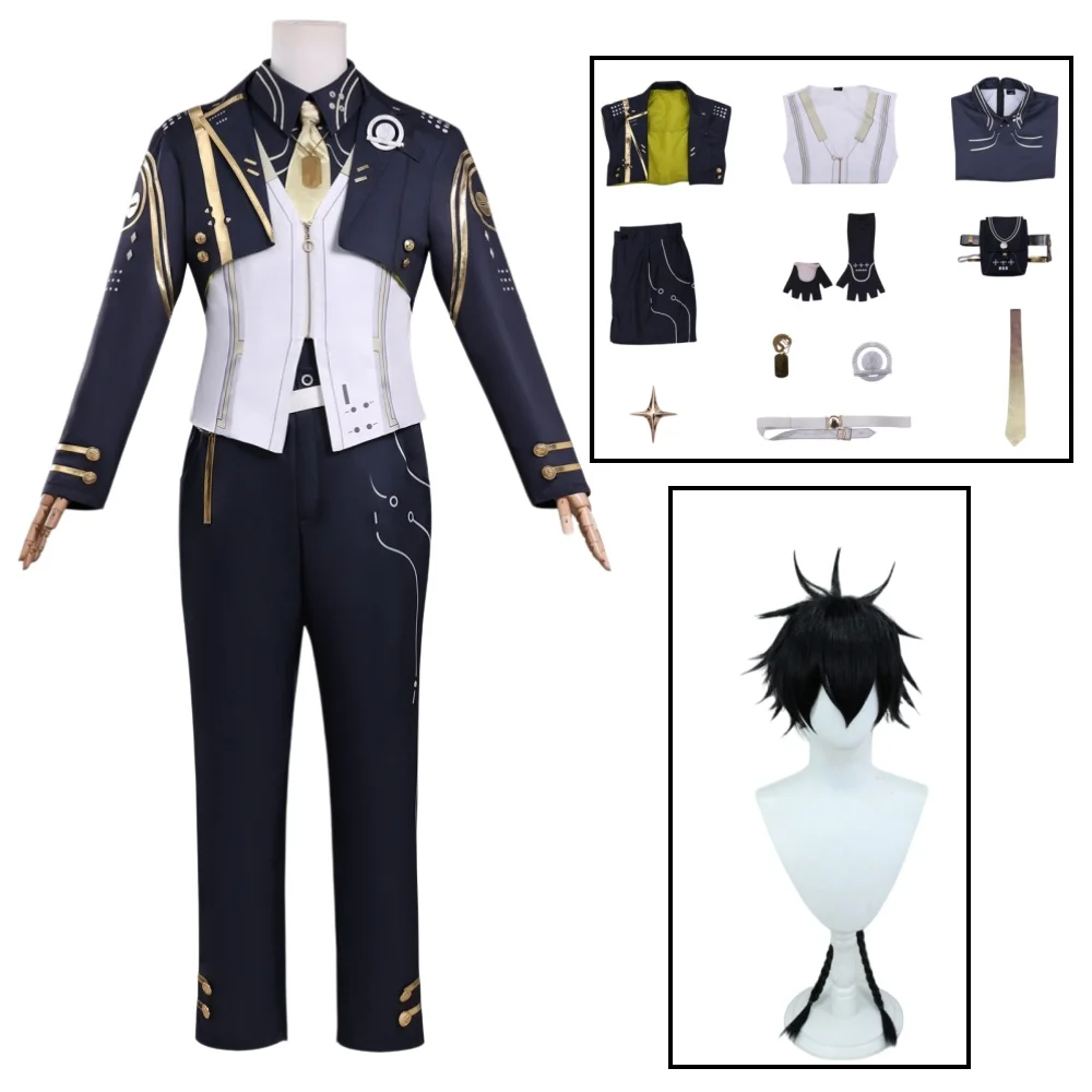 

Wuthering Waves Male Rover Cosplay Costume Male Rover Top Vest Pants Gloves Headwear Uniform Role Play Suits