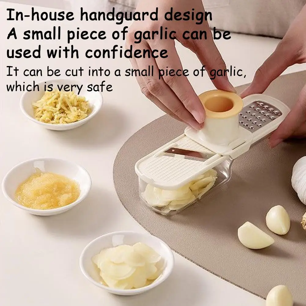 Tragbare 3-in-1-Knoblauch-Ingwer-Mühle, Küchenhelfer, Mini-Knoblauchpresse, manuelle Knoblauchmühle zum Zerkleinern von Gewürzen, Kräutern und Knoblauch