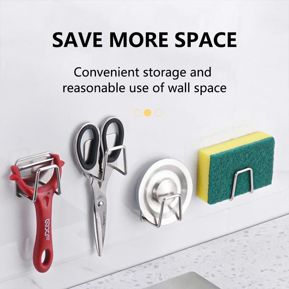 Xiaomi Sink Sponge Rack Drain Storage Shelf Stainless Steel Kitchen Wire Ball Rag Organizer Holder Self Adhesive Storage Rack