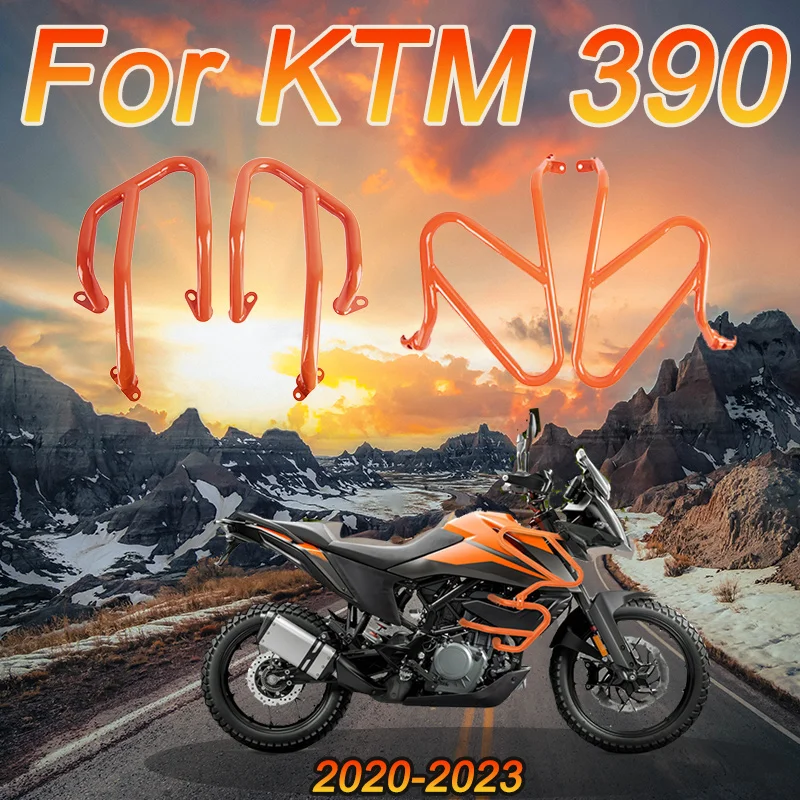 For KTM 390 Motorcycle Accessories Upper Lower Crash Bar Frame Engine Guard Bumper Adventure ADV 2020-2023 Falling Protector