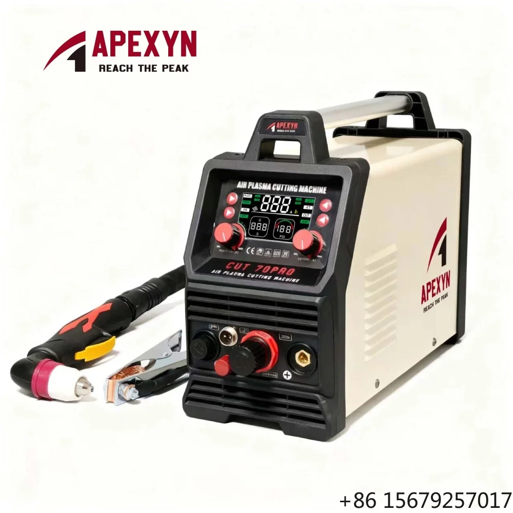 Single Phase IGBT Inverter User-Friendly Heavy-Duty 4-in-1 Plasma Cutter APEXYN CUT-70Pro Steel/Aluminum CNC Control High